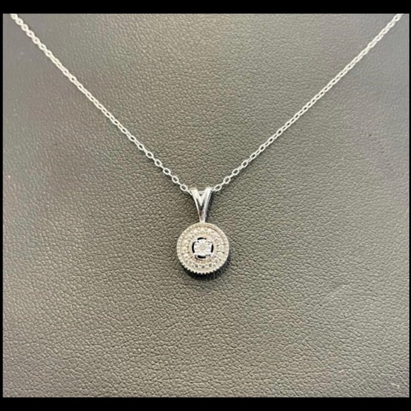 NEW Silver Diamond Accent Necklace - Picture 2 of 3